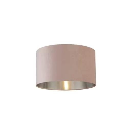 searchlight shades Lux & Belle Drum Shade- Pink Velvet & Silver Inner ⌀45CM - searchlight shades Lux & Belle Drum Shade- Pink Velvet & Silver Inner ⌀45CM