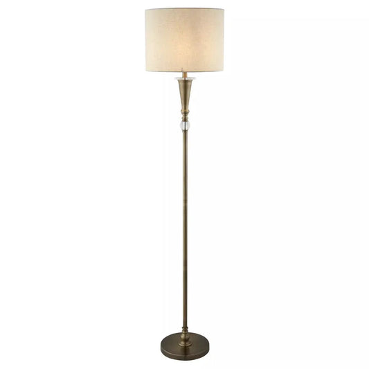 Searchlight Table Lamps Oscar Floor Lamp - Antique Brass Metal & Linen - Floor Lamps Searchlight Table Lamps Oscar Floor Lamp - Antique Brass Metal & Linen Floor Lamps
