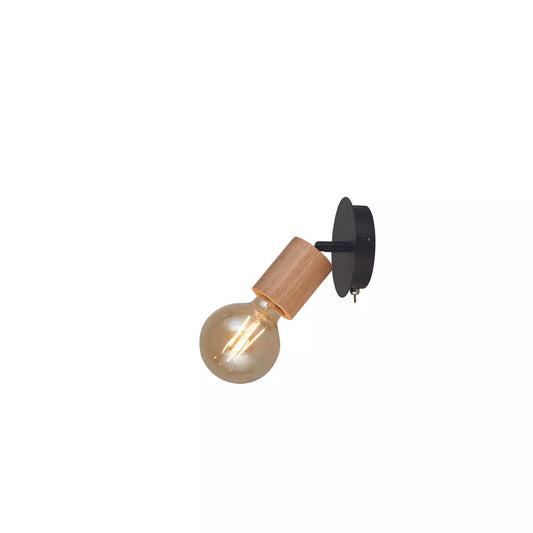 searchlight spots Spinny Spotlight Wall Light - Wood & Matt Black Metal - searchlight spots Spinny Spotlight Wall Light - Wood & Matt Black Metal