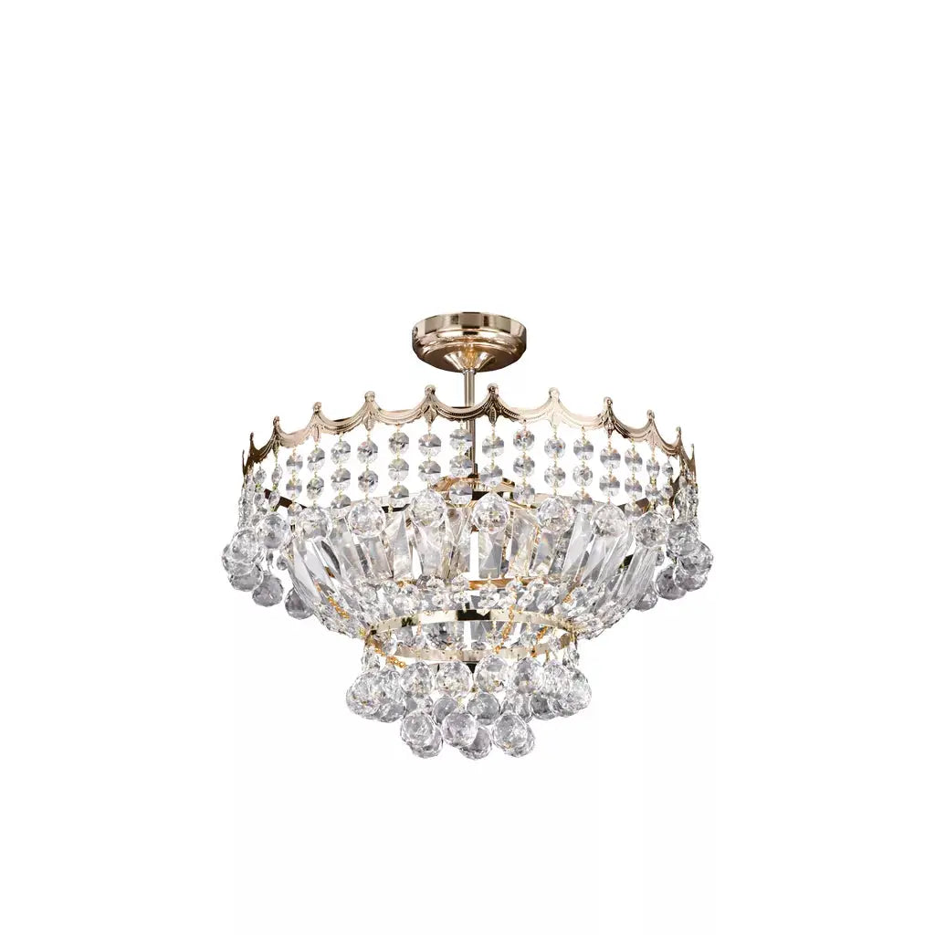 searchlight chandlier Versailles 5Lt Semi-Flush Chandelier - Gold Metal & Crystal - searchlight chandlier Versailles 5Lt Semi-Flush Chandelier - Gold Metal & Crystal