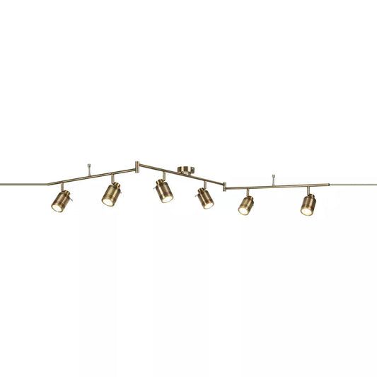searchlight spots Samson 6Lt Split Bar Spotlight - Antique Brass Metal - searchlight spots Samson 6Lt Split Bar Spotlight - Antique Brass Metal