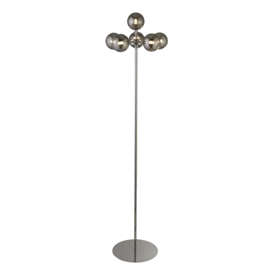 Searchlight Table Lamps 6Lt Floor Lamp- Chrome With Smoke Glass Shades - Floor Lamps Searchlight Table Lamps 6Lt Floor Lamp- Chrome With Smoke Glass Shades Floor Lamps