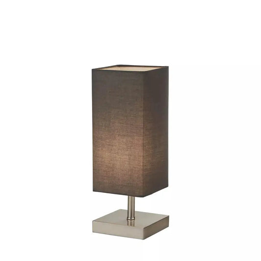 searchlight table lamps Valley Table Lamp - Satin Silver Metal & Dark Grey Fabric - searchlight table lamps Valley Table Lamp - Satin Silver Metal & Dark Grey Fabric