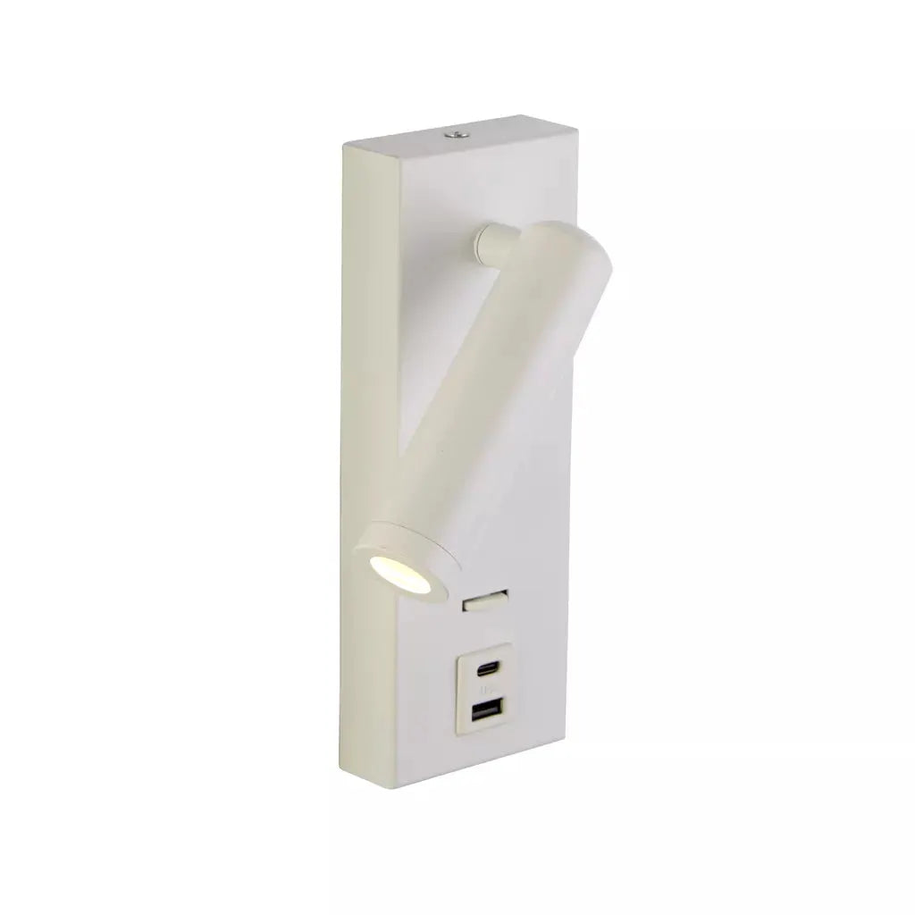 searchlight wall lights Marlow USB Reading Light, White - searchlight wall lights Marlow USB Reading Light, White