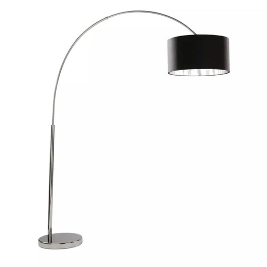 Searchlight Table Lamps Giant Arc Floor Lamp - Chrome Metal & Black Fabric Shade - Floor Lamps Searchlight Table Lamps Giant Arc Floor Lamp - Chrome Metal & Black Fabric Shade Floor Lamps