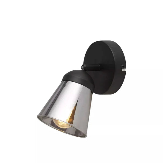 searchlight spots Mega Spotlight Wall Light - Black Metal & Smoked Glass - searchlight spots Mega Spotlight Wall Light - Black Metal & Smoked Glass