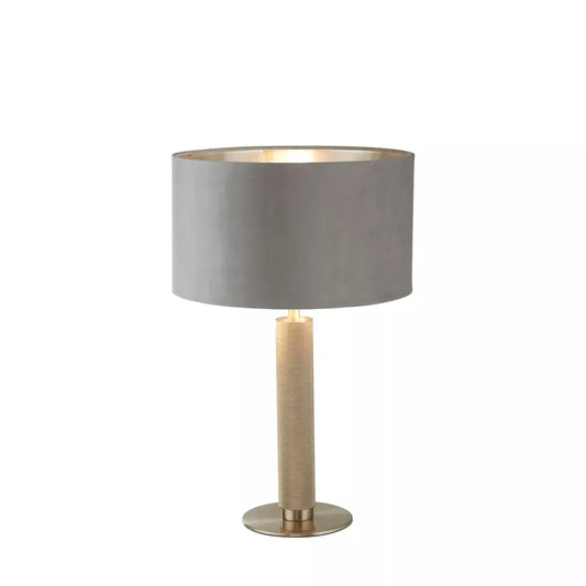 searchlight table lamps London Table Lamp- Knurled Satin Silver & Grey Velvet Shade - searchlight table lamps London Table Lamp- Knurled Satin Silver & Grey Velvet Shade