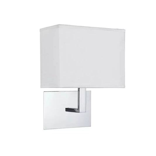searchlight wall lights Hotel Wall Light - Chrome Metal & White Fabric Shade - searchlight wall lights Hotel Wall Light - Chrome Metal & White Fabric Shade