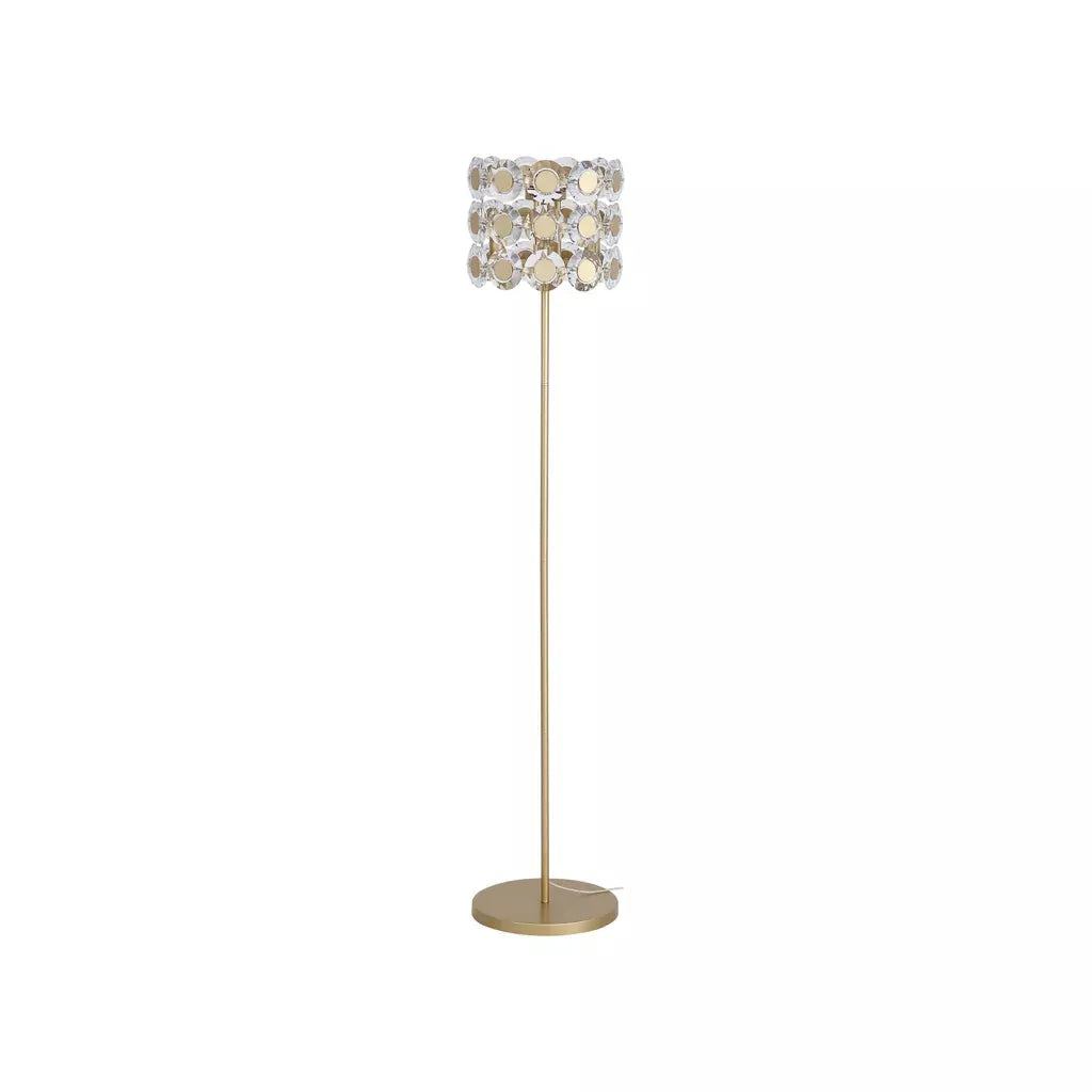 Searchlight Table Lamps 3Lt Floor Lamp Gold Metal & Clear Crystal - Floor Lamps Searchlight Table Lamps 3Lt Floor Lamp Gold Metal & Clear Crystal Floor Lamps