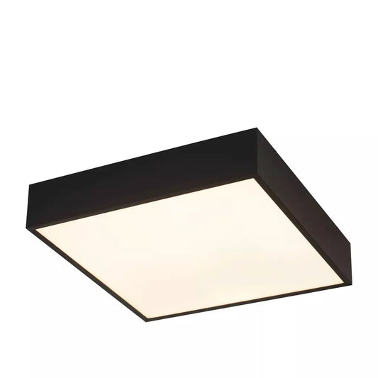 Searchlight Zeus Flush - Black Metal & Opal Polycarbonate - Ceiling Lights Searchlight Zeus Flush - Black Metal & Opal Polycarbonate Ceiling Lights