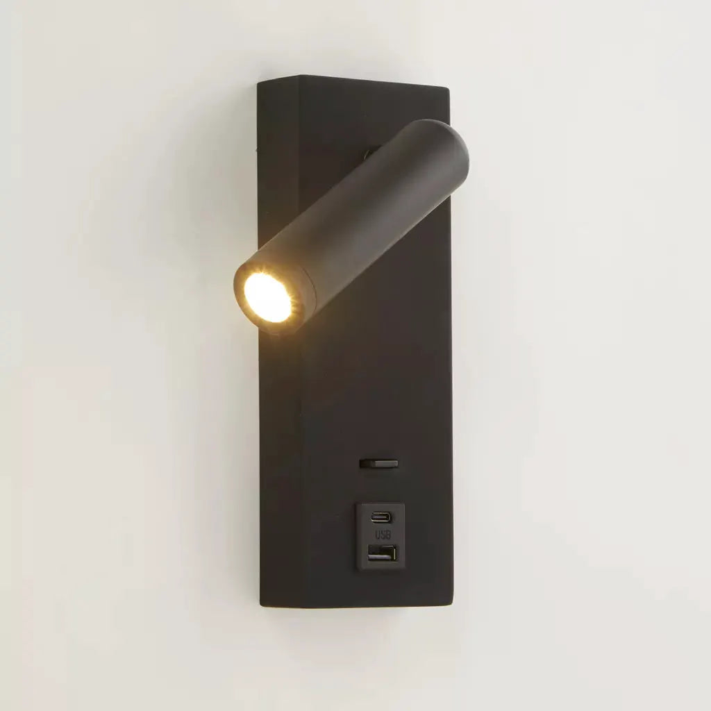 searchlight wall lights Marlow USB Reading Light, Black - searchlight wall lights Marlow USB Reading Light, Black