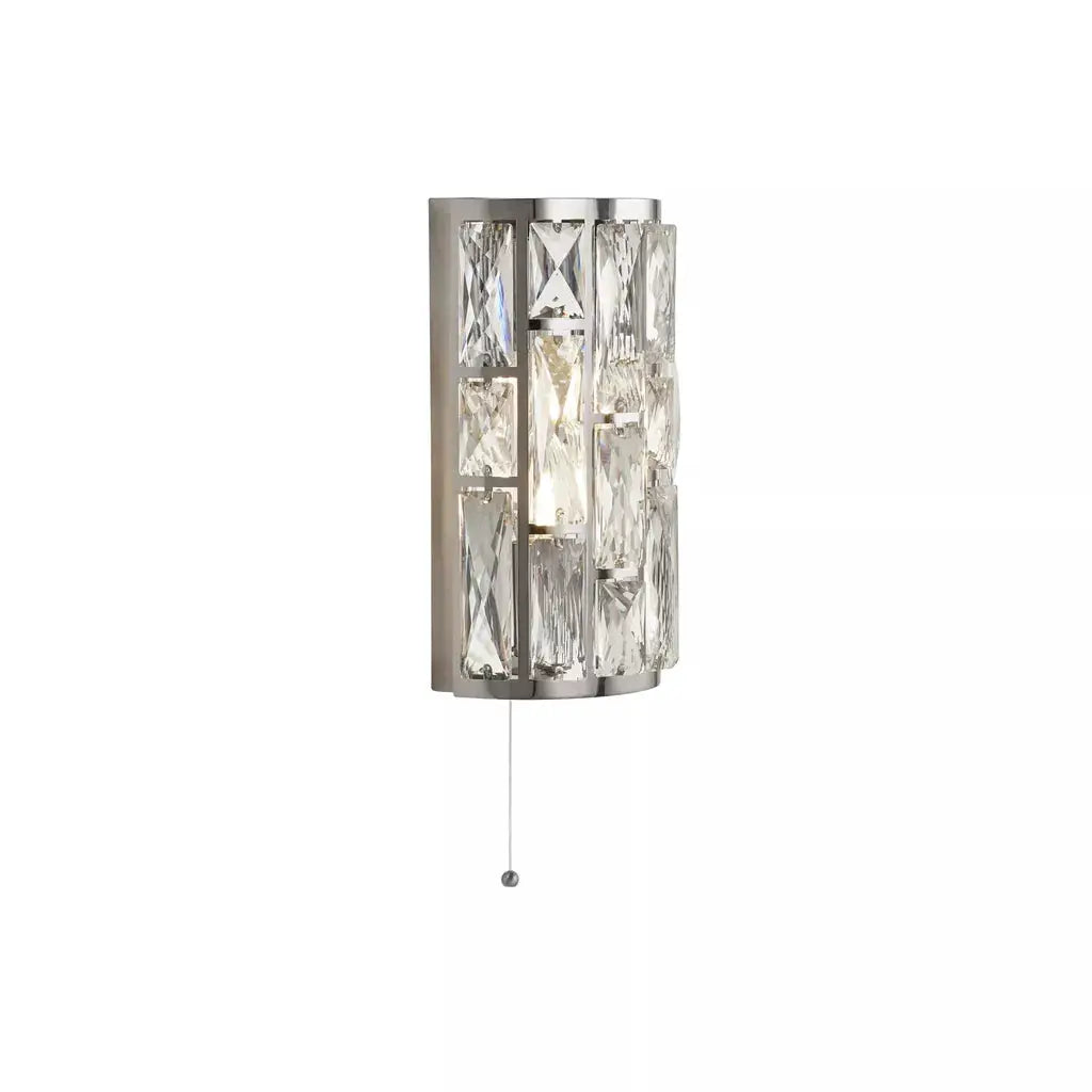 searchlight wall lights Bijou 2Lt Wall Light - Chrome Metal & Crystal Glass - searchlight wall lights Bijou 2Lt Wall Light - Chrome Metal & Crystal Glass