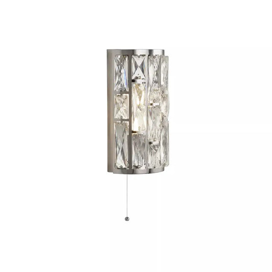 searchlight wall lights Bijou 2Lt Wall Light - Chrome Metal & Crystal Glass - searchlight wall lights Bijou 2Lt Wall Light - Chrome Metal & Crystal Glass