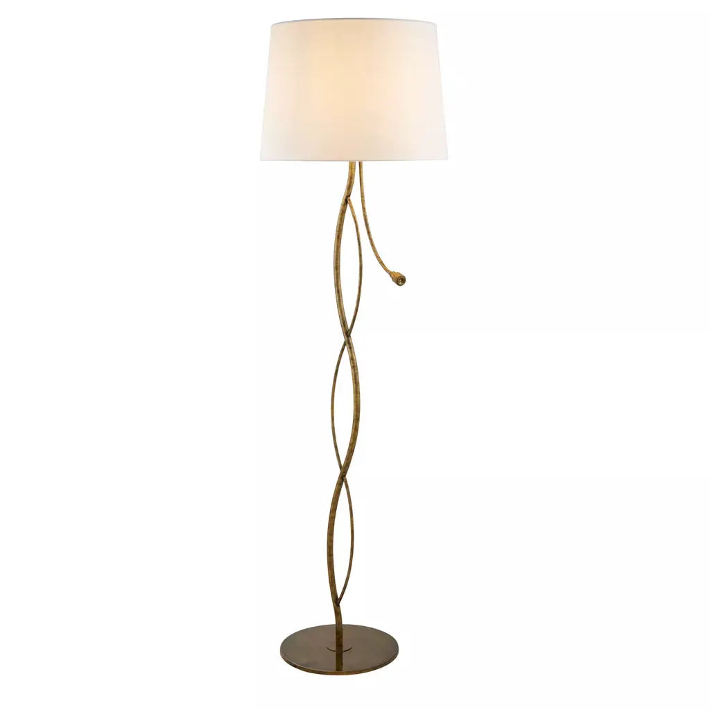 Searchlight Table Lamps Dot 2Lt Floor Lamp Painted Antique Brass - Floor Lamps Searchlight Table Lamps Dot 2Lt Floor Lamp Painted Antique Brass Floor Lamps