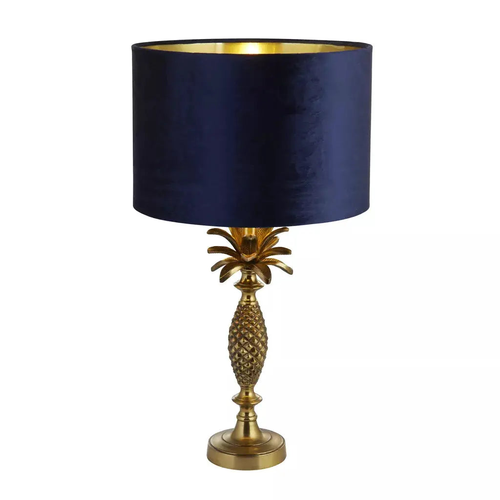 searchlight table lamps Lux & Belle Pineapple Table Lamp Antique Brass & Navy Shade - searchlight table lamps Lux & Belle Pineapple Table Lamp Antique Brass & Navy Shade