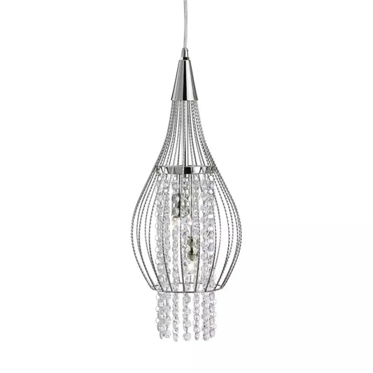 Searchlight Pendant Lights Rocket 2Lt Pendant - Chrome Metal & Crystal - Searchlight Pendant Lights Rocket 2Lt Pendant - Chrome Metal & Crystal