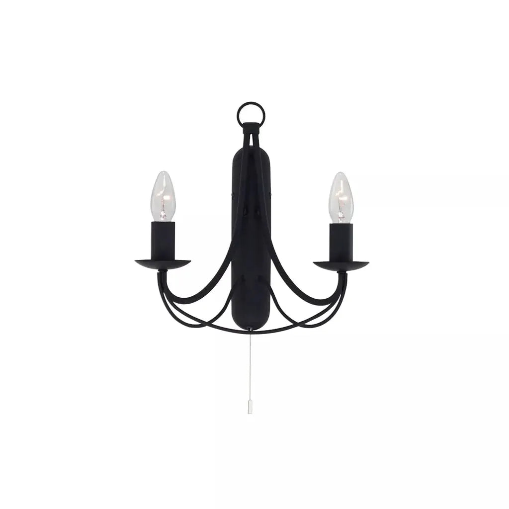 searchlight wall lights Maypole 2Lt Wall Light - Black Metal - searchlight wall lights Maypole 2Lt Wall Light - Black Metal