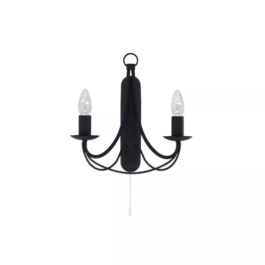 searchlight wall lights Maypole 2Lt Wall Light - Black Metal - searchlight wall lights Maypole 2Lt Wall Light - Black Metal