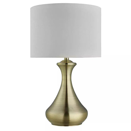 searchlight table lamps Touch Table Lamp - Antique Brass Metal & Ivory Fabric Shade - searchlight table lamps Touch Table Lamp - Antique Brass Metal & Ivory Fabric Shade