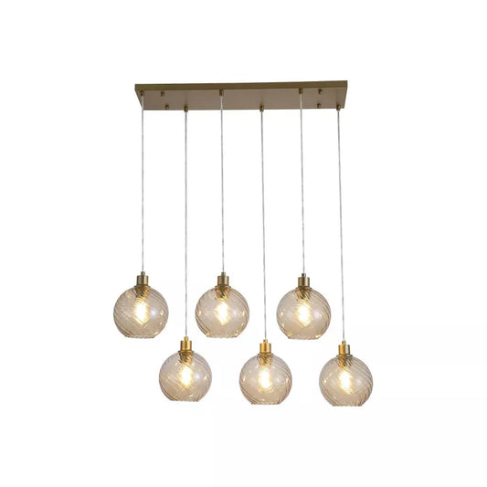Searchlight Pendant Lights Radiance 6Lt Bar Pendant, Gold Metal and Champagne Glass - Searchlight Pendant Lights Radiance 6Lt Bar Pendant, Gold Metal and Champagne Glass