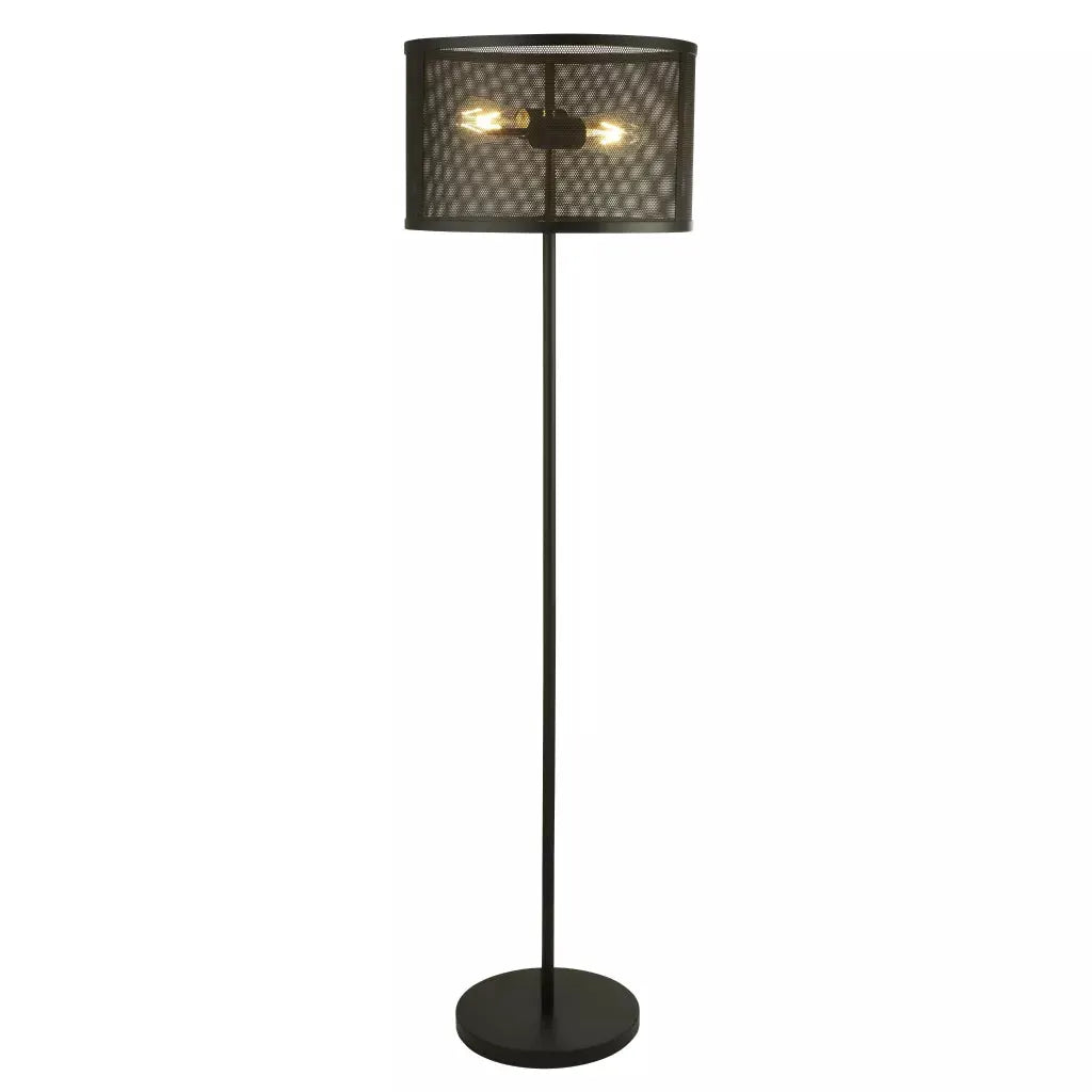 Searchlight Table Lamps Fishnet 2Lt Floor Lamp - Matt Black Metal & Mesh Shade - Floor Lamps Searchlight Table Lamps Fishnet 2Lt Floor Lamp - Matt Black Metal & Mesh Shade Floor Lamps