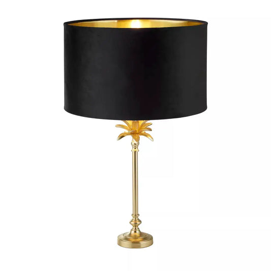 searchlight table lamps Palm Table Lamp - Satin Brass & Black Velvet Shade - searchlight table lamps Palm Table Lamp - Satin Brass & Black Velvet Shade