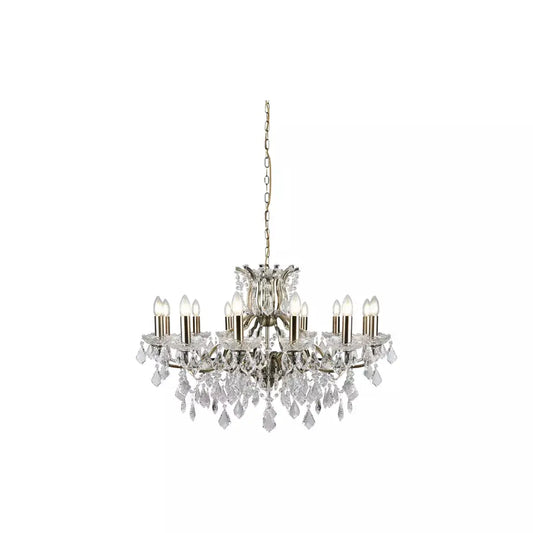 searchlight chandlier Paris 12Lt Chandelier - Antique Brass Metal & Clear Crystal - searchlight chandlier Paris 12Lt Chandelier - Antique Brass Metal & Clear Crystal