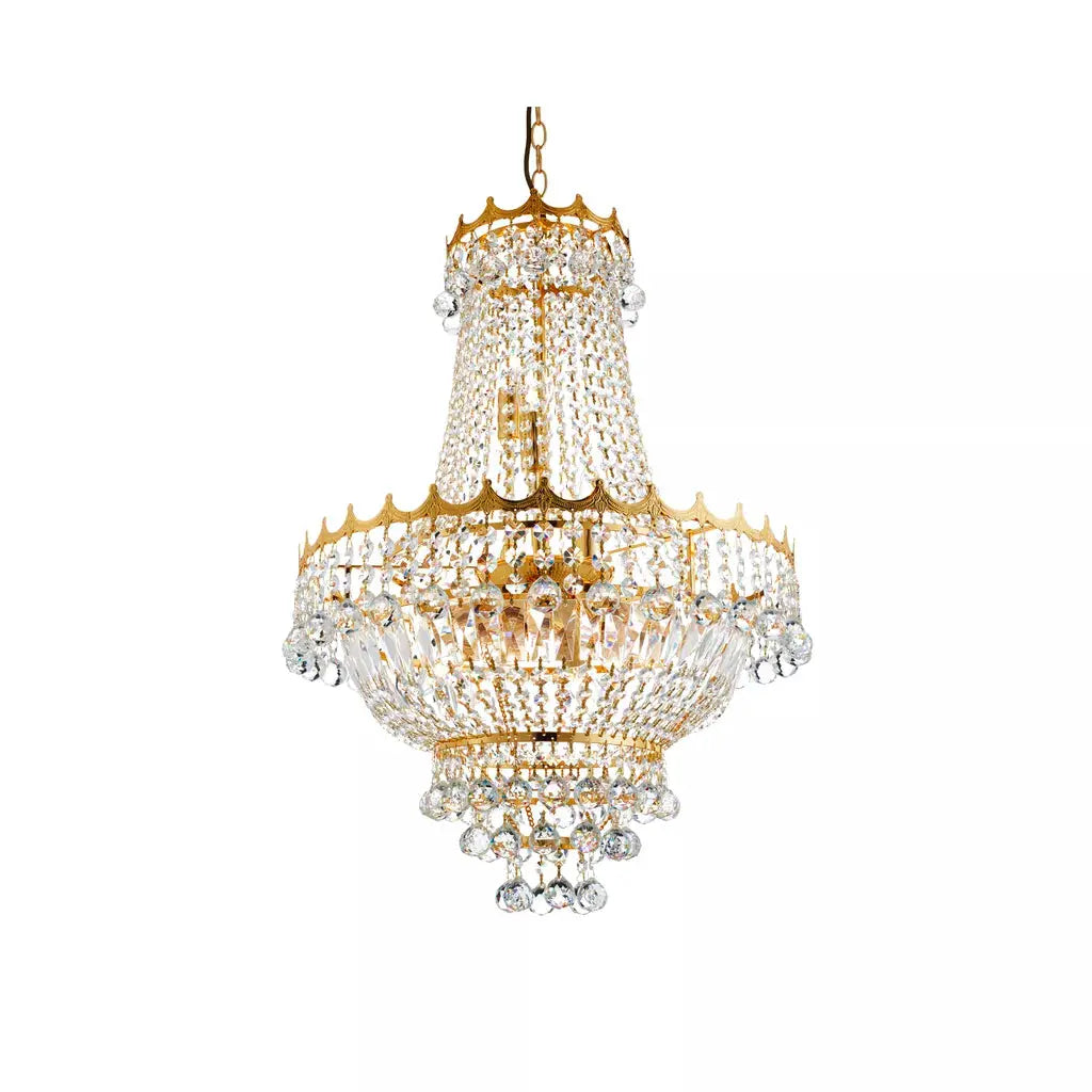 searchlight chandlier Versailles 9Lt Chandelier - Gold Metal & Crystal - searchlight chandlier Versailles 9Lt Chandelier - Gold Metal & Crystal