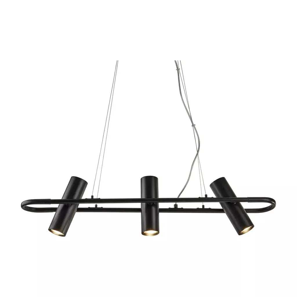 Searchlight Pendant Lights Telescope 3Lt Pendant - Black Metal - Searchlight Pendant Lights Telescope 3Lt Pendant - Black Metal