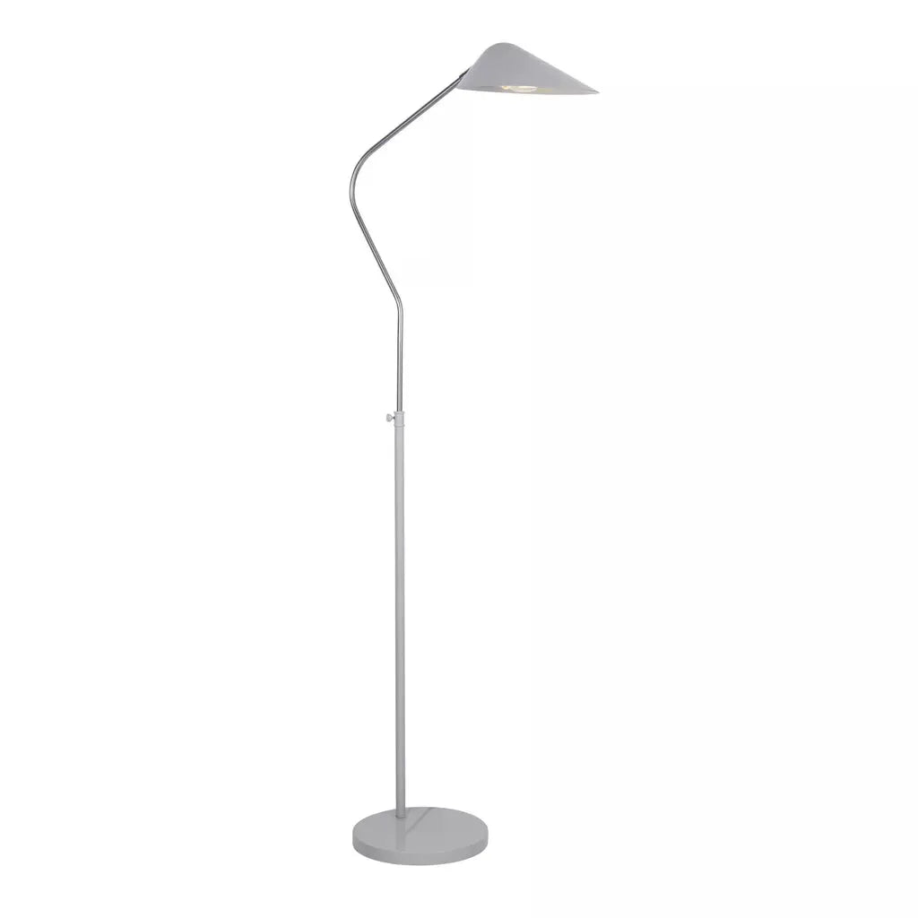 Searchlight Table Lamps Swan Floor Lamp - Chrome & White Metal - Floor Lamps Searchlight Table Lamps Swan Floor Lamp - Chrome & White Metal Floor Lamps