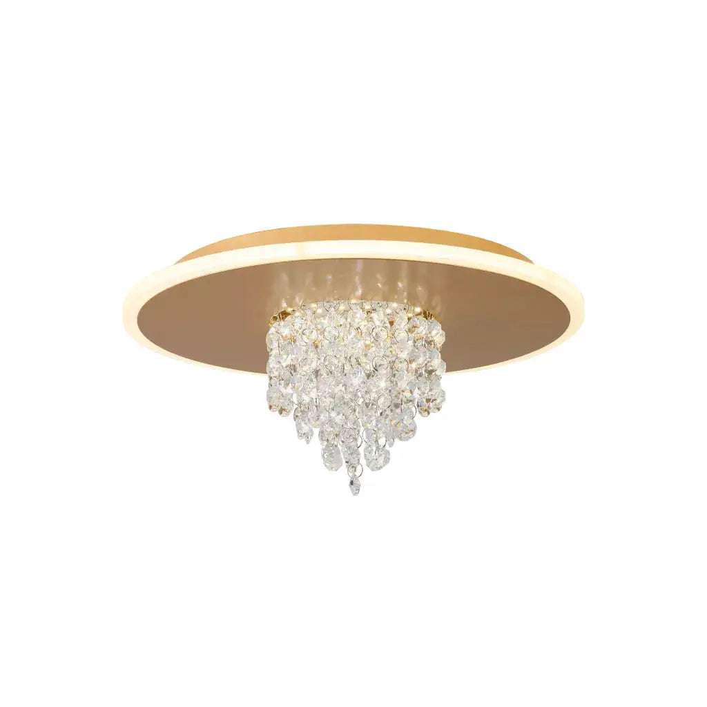 searchlight ceiling lights Deluge LED Flush, Gold Metal with Crystal Glass - Ceiling Lights searchlight ceiling lights Deluge LED Flush, Gold Metal with Crystal Glass Ceiling Lights
