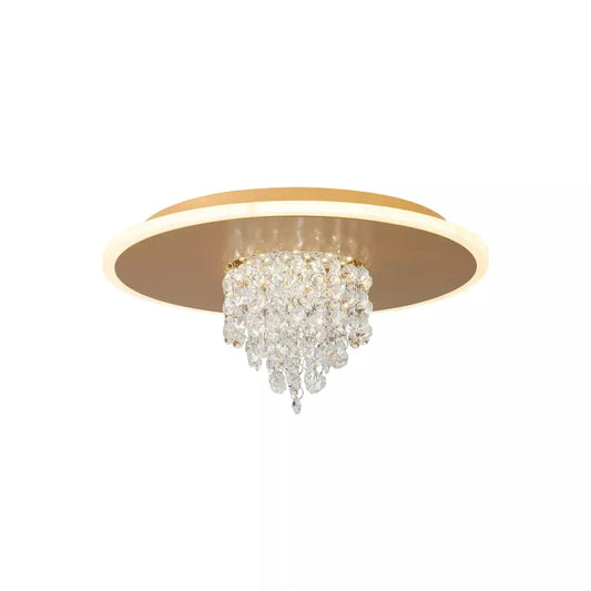 searchlight ceiling lights Deluge LED Flush, Gold Metal with Crystal Glass - Ceiling Lights searchlight ceiling lights Deluge LED Flush, Gold Metal with Crystal Glass Ceiling Lights