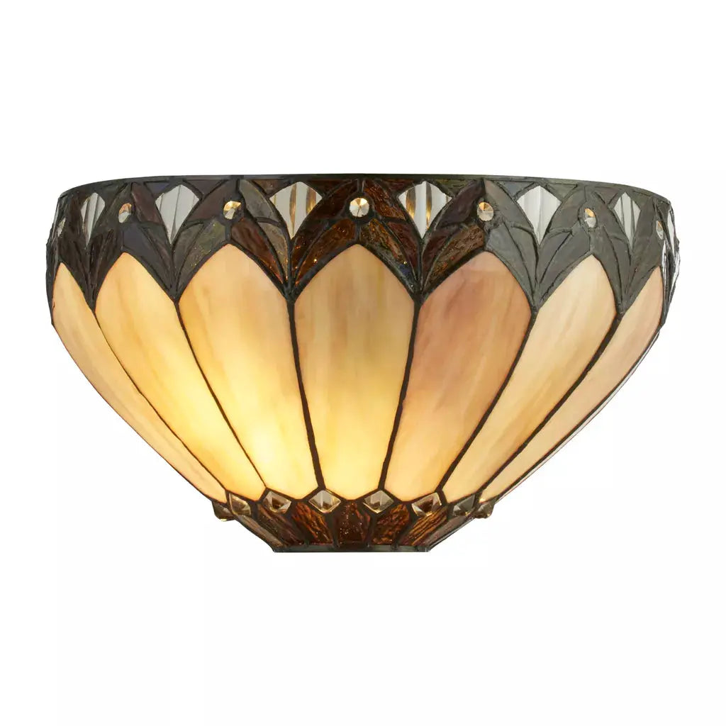 searchlight wall lights Pearl Tiffany Wall Light-Antique Brass Metal & Stained Glass - searchlight wall lights Pearl Tiffany Wall Light-Antique Brass Metal & Stained Glass