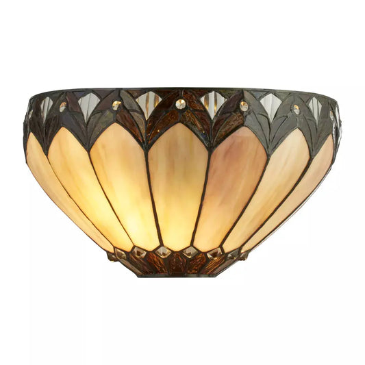 searchlight wall lights Pearl Tiffany Wall Light-Antique Brass Metal & Stained Glass - searchlight wall lights Pearl Tiffany Wall Light-Antique Brass Metal & Stained Glass
