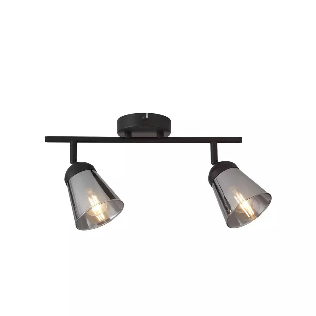 searchlight spots Mega 2Lt Spotlight - Black Metal & Smoked Glass - searchlight spots Mega 2Lt Spotlight - Black Metal & Smoked Glass