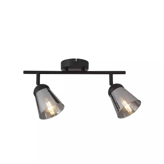 searchlight spots Mega 2Lt Spotlight - Black Metal & Smoked Glass - searchlight spots Mega 2Lt Spotlight - Black Metal & Smoked Glass