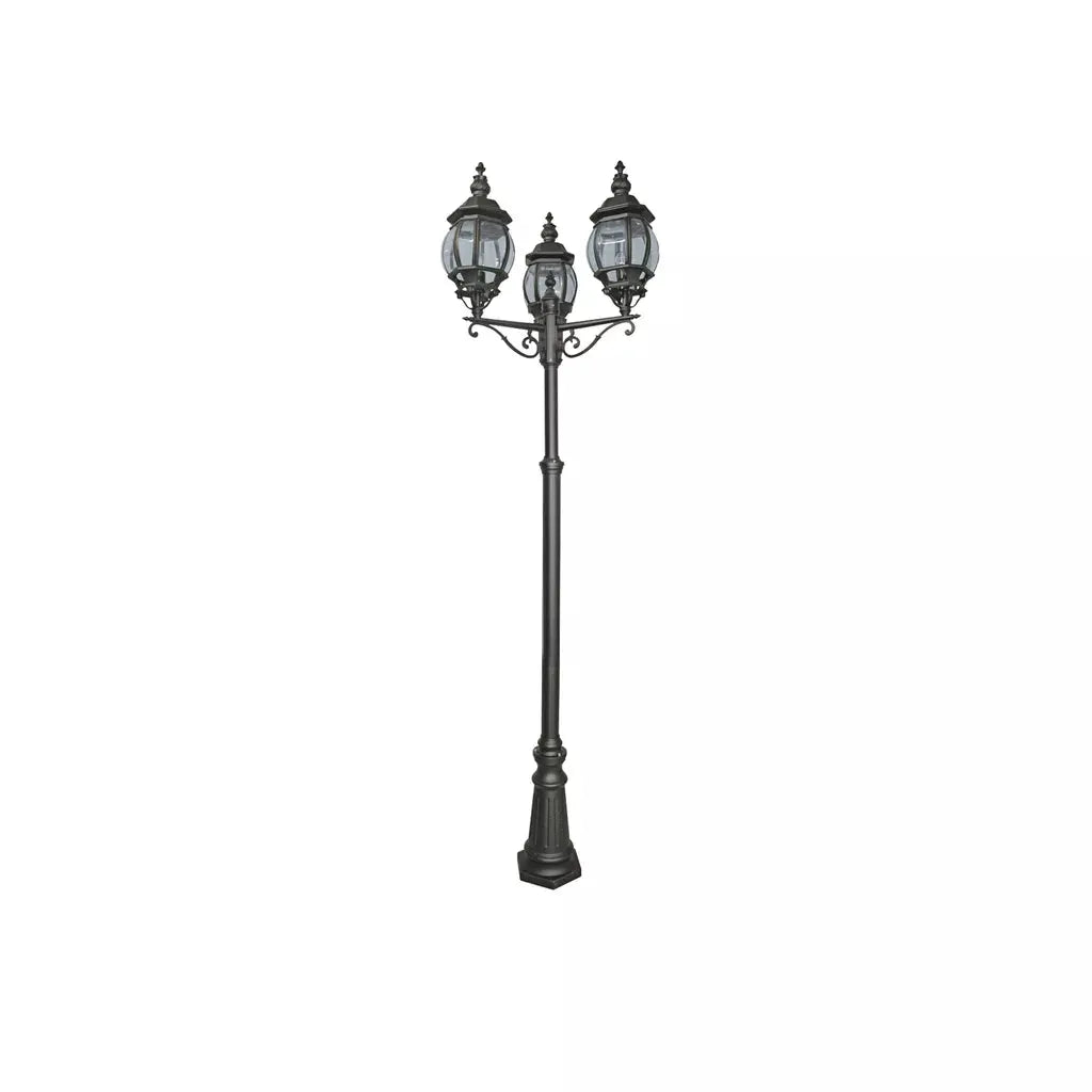 Searchlight Outdoor Bollards Bel Aire Outdoor Post - Black Metal & Clear Glass - Searchlight Outdoor Bollards Bel Aire Outdoor Post - Black Metal & Clear Glass