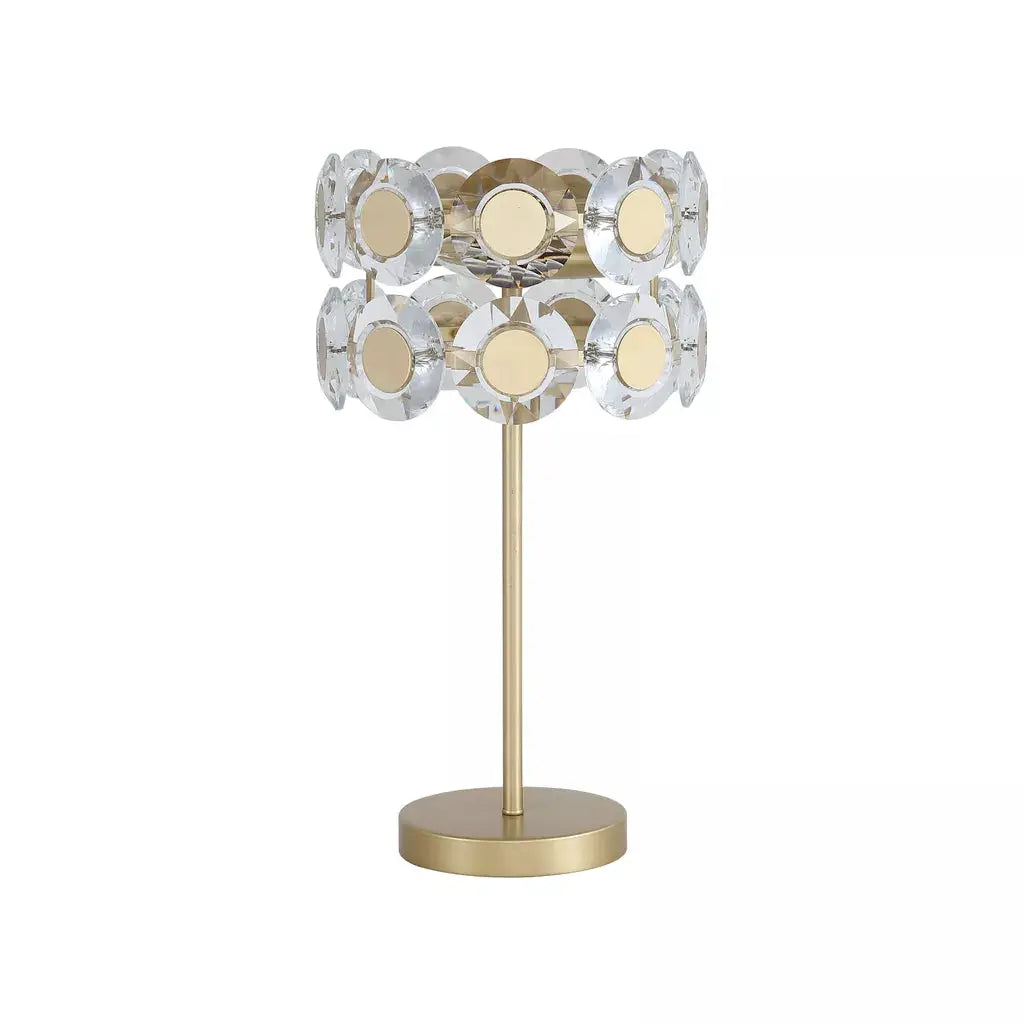 searchlight table lamps 2Lt Table Lamp Gold Metal & Clear Crystal - searchlight table lamps 2Lt Table Lamp Gold Metal & Clear Crystal