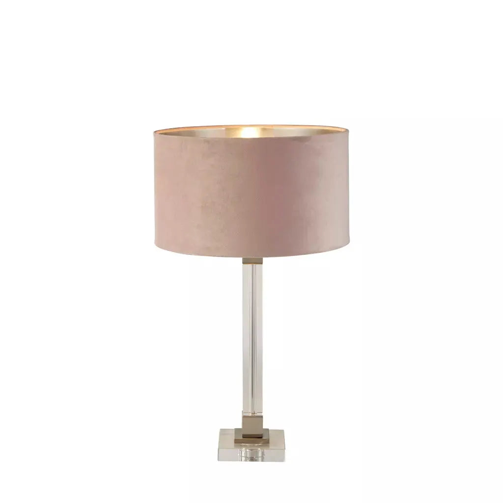 searchlight table lamps Scarborough Table Lamp- Crystal, Satin Nickel & Pink Velvet - searchlight table lamps Scarborough Table Lamp- Crystal, Satin Nickel & Pink Velvet