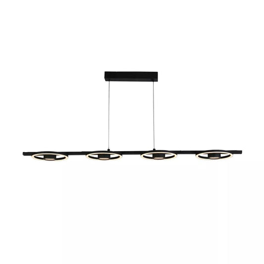 Searchlight Pendant Lights Space 4Lt LED Bar Pendant, Black Metal - Searchlight Pendant Lights Space 4Lt LED Bar Pendant, Black Metal