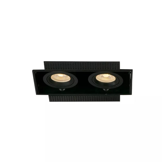Searchlight Downlights Sablons 2 Square Adjustable Trimless Twin, GU10, Black - Searchlight Downlights Sablons 2 Square Adjustable Trimless Twin, GU10, Black