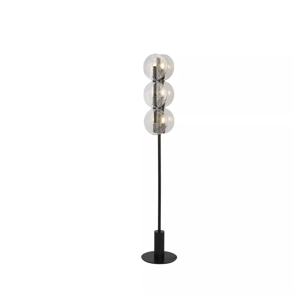 Searchlight Table Lamps Lux & Belle 6LT Floor Lamp-Black Metal & Clear Bubble Glass - Floor Lamps Searchlight Table Lamps Lux & Belle 6LT Floor Lamp-Black Metal & Clear Bubble Glass Floor Lamps