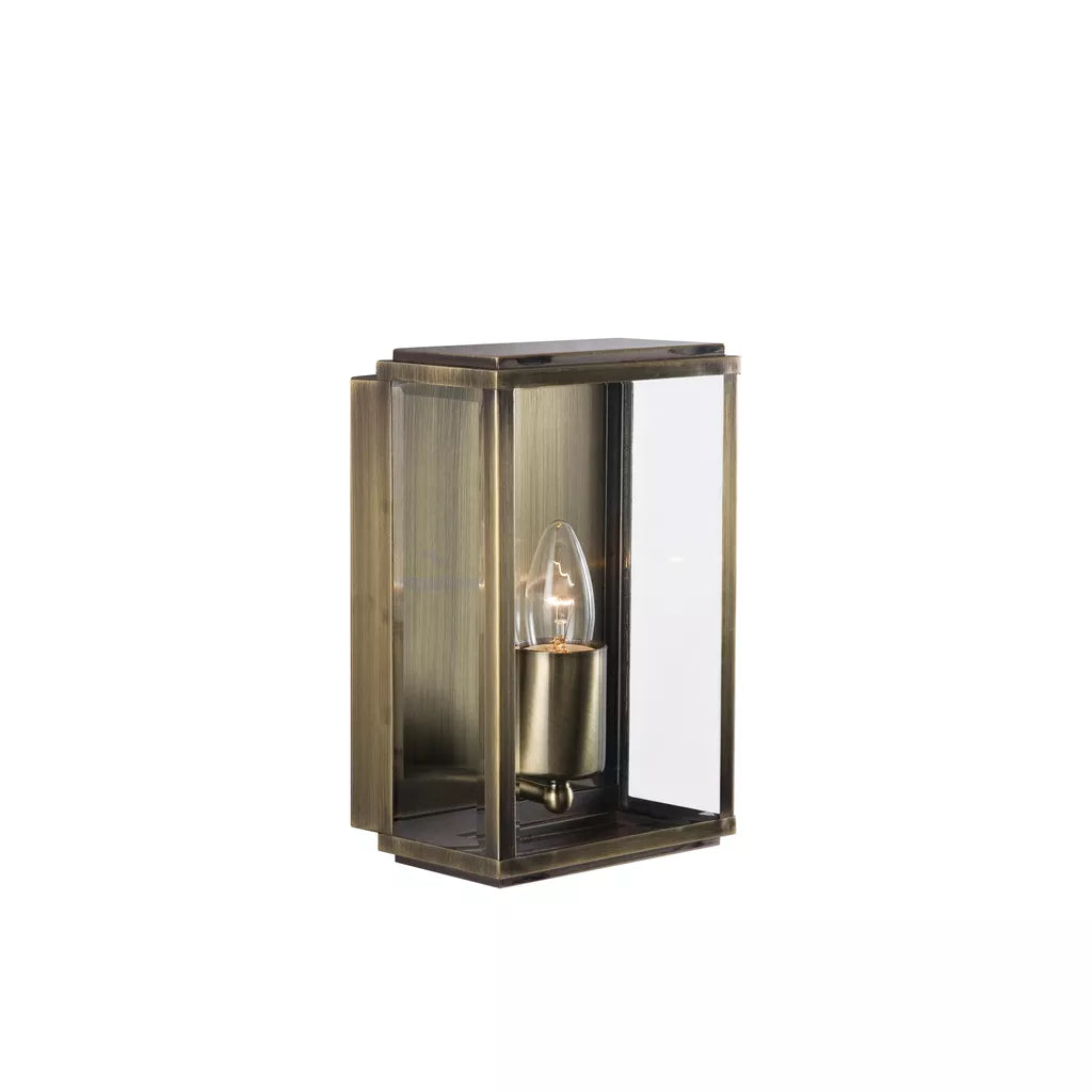 outdoor walllights Box Outdoor Wall Light - Antique Brass Metal & Glass - outdoor walllights Box Outdoor Wall Light - Antique Brass Metal & Glass