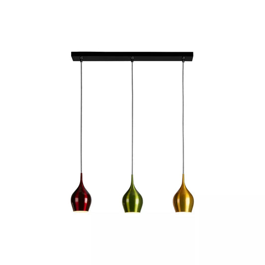 Searchlight Pendant Lights Vibrant 3Lt Bar Pendant-Metallic Multi-Coloured Metal - Searchlight Pendant Lights Vibrant 3Lt Bar Pendant-Metallic Multi-Coloured Metal