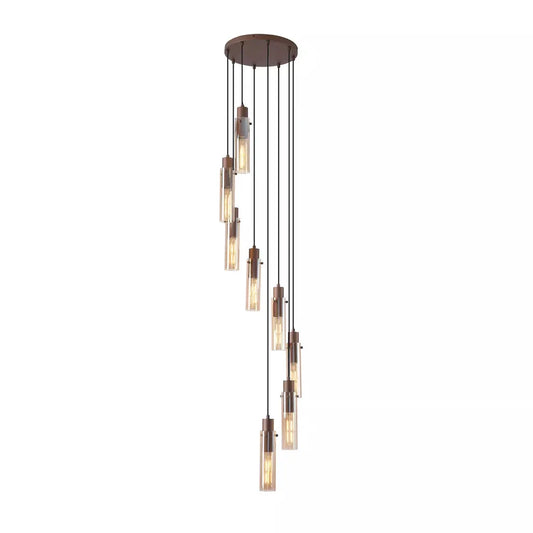 Searchlight Sweden II 8Lt Multi Drop - Mocha Metal & Amber Glass - Ceiling Lights Searchlight Sweden II 8Lt Multi Drop - Mocha Metal & Amber Glass Ceiling Lights