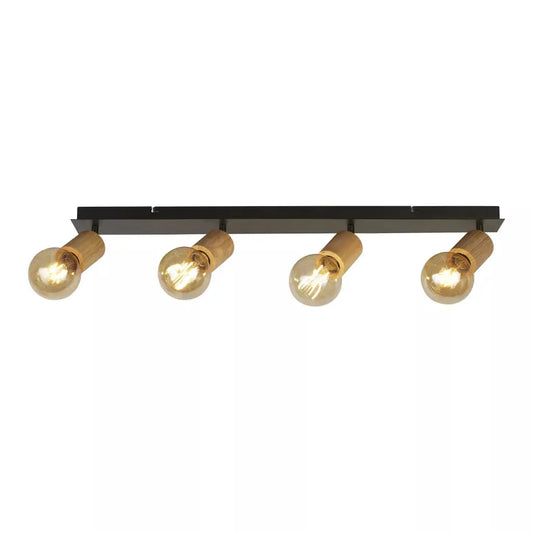 searchlight spots Spinny 4Lt Bar Spotlight - Wood & Matt Black Metal - searchlight spots Spinny 4Lt Bar Spotlight - Wood & Matt Black Metal