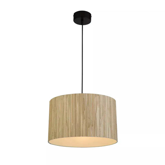 Searchlight Pendant Lights Meadow 1Lt Pendant convertible to Flush, Natural Grass Shade - Searchlight Pendant Lights Meadow 1Lt Pendant convertible to Flush, Natural Grass Shade