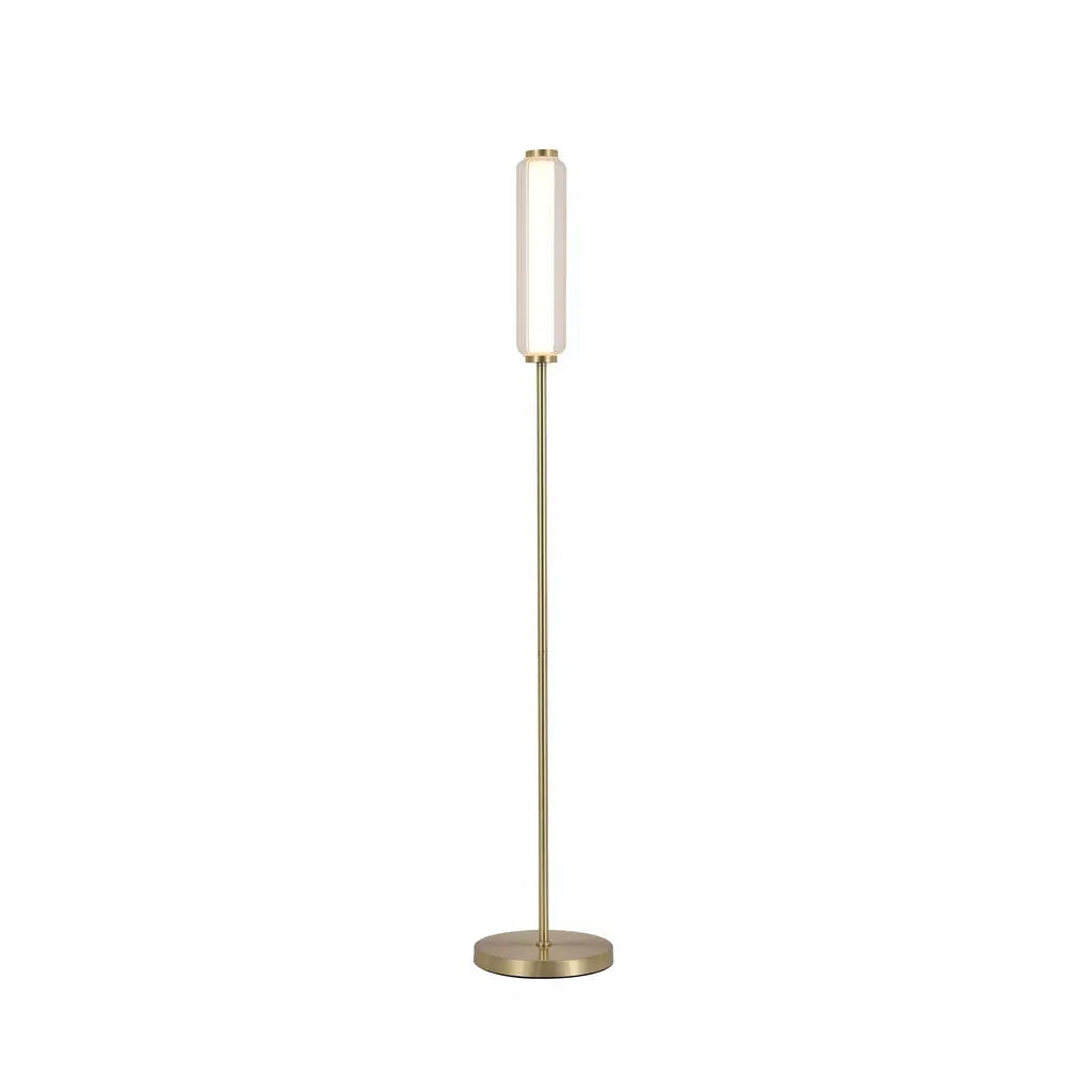 Searchlight Table Lamps Mod LED Floor Lamp, Satin Brass Metal, Opal Acrylic & Clear - Floor Lamps Searchlight Table Lamps Mod LED Floor Lamp, Satin Brass Metal, Opal Acrylic & Clear Floor Lamps