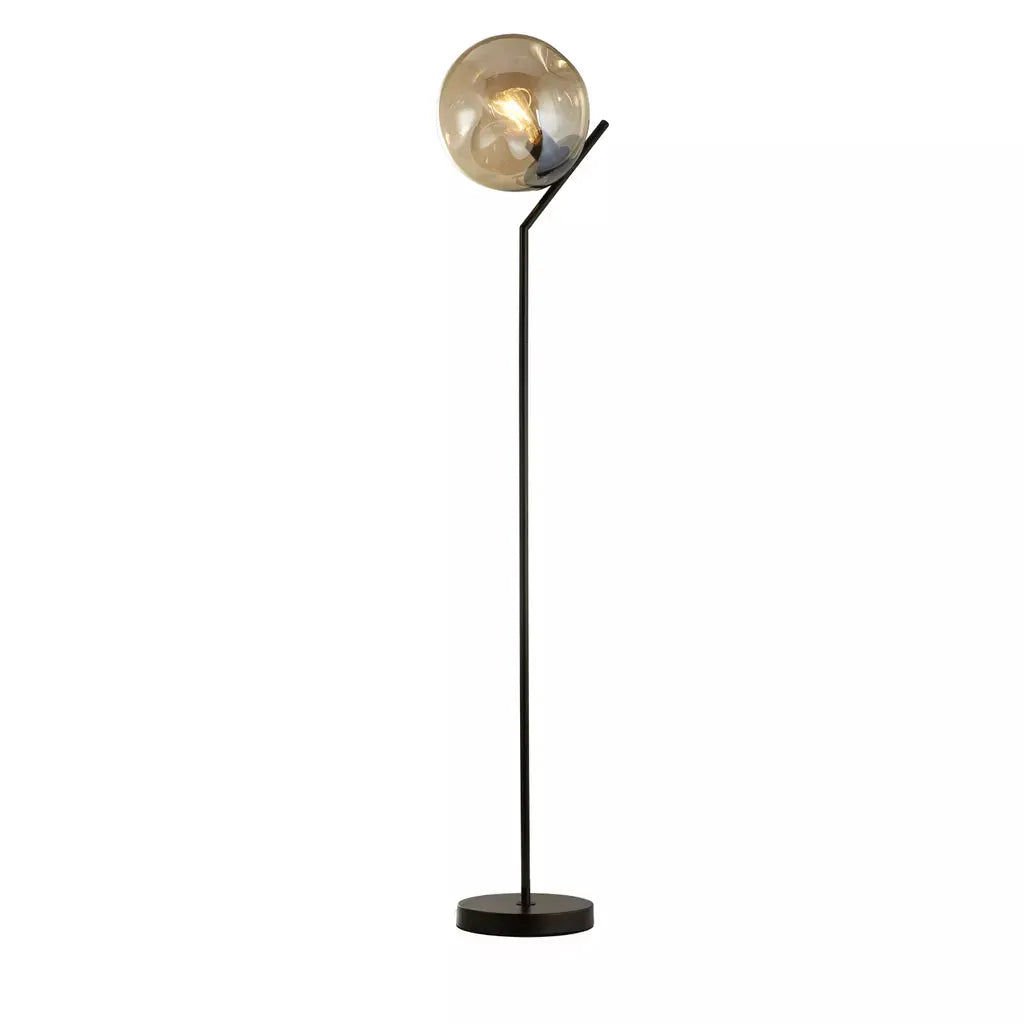 Searchlight Table Lamps Punch Floor Lamp - Black Metal & Champagne Punched Glass - Floor Lamps Searchlight Table Lamps Punch Floor Lamp - Black Metal & Champagne Punched Glass Floor Lamps