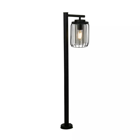 Searchlight Outdoor Bollards Reed 1Lt Post Light, Black Metal and PC Shade - Searchlight Outdoor Bollards Reed 1Lt Post Light, Black Metal and PC Shade